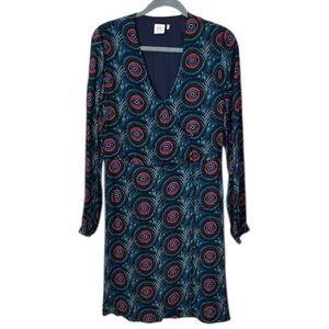 Marie Sixtine Long Sleeve Asymmetrical Geometric Dress Size M